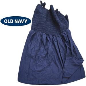 Old Navy Dress Women's Size 3X Navy Midi Cami Cut Out Back Smock Fit and Flare